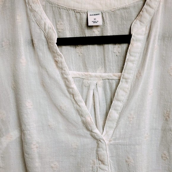 Old Navy Linen-Like Sheer Embellished Lightweight Sleeveless Blouse Tank Tee - Picture 7 of 8